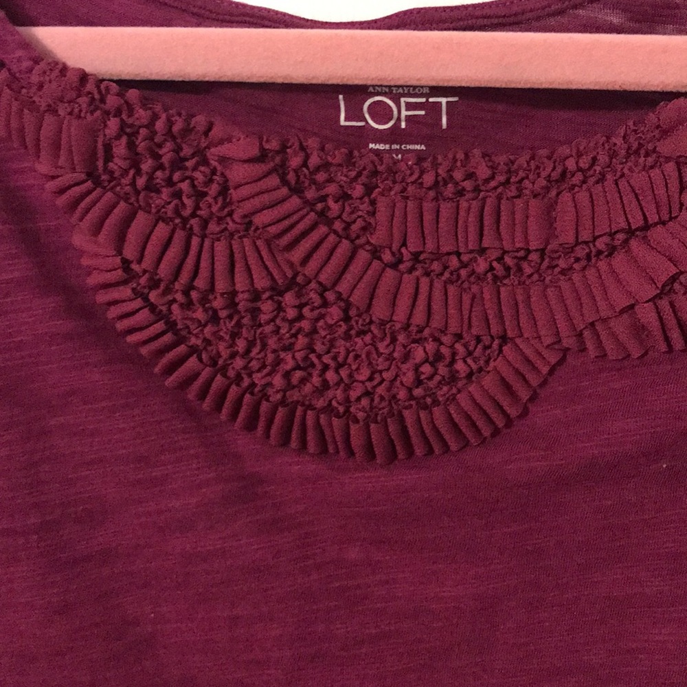 Purple Loft Tee Shirt with detailed neck line